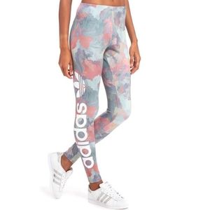 ADIDAS pink pastel camouflage leggings xs